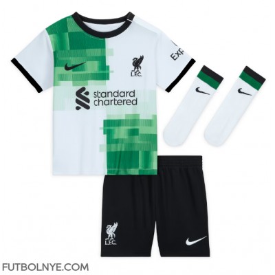 Camiseta Liverpool Virgil van Dijk #4 Visitante Equipación para niños 2023-24 manga corta (+ pantalones cortos)